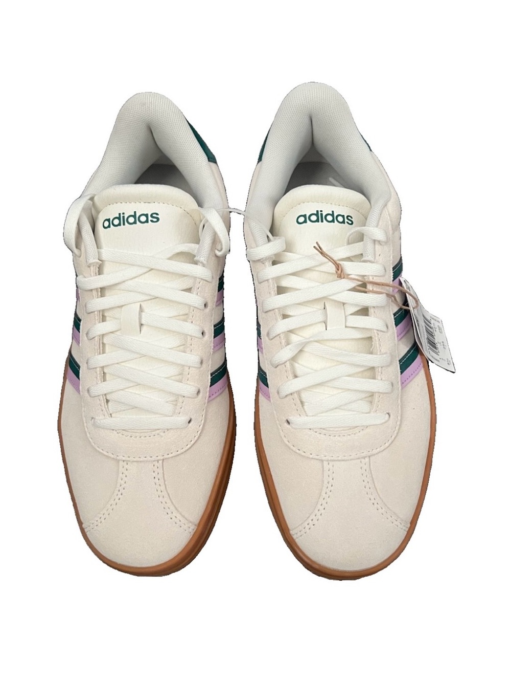 adidas VL Court Bold Women’s Platform Sneaker Off White Green Lilac Gum 8.5